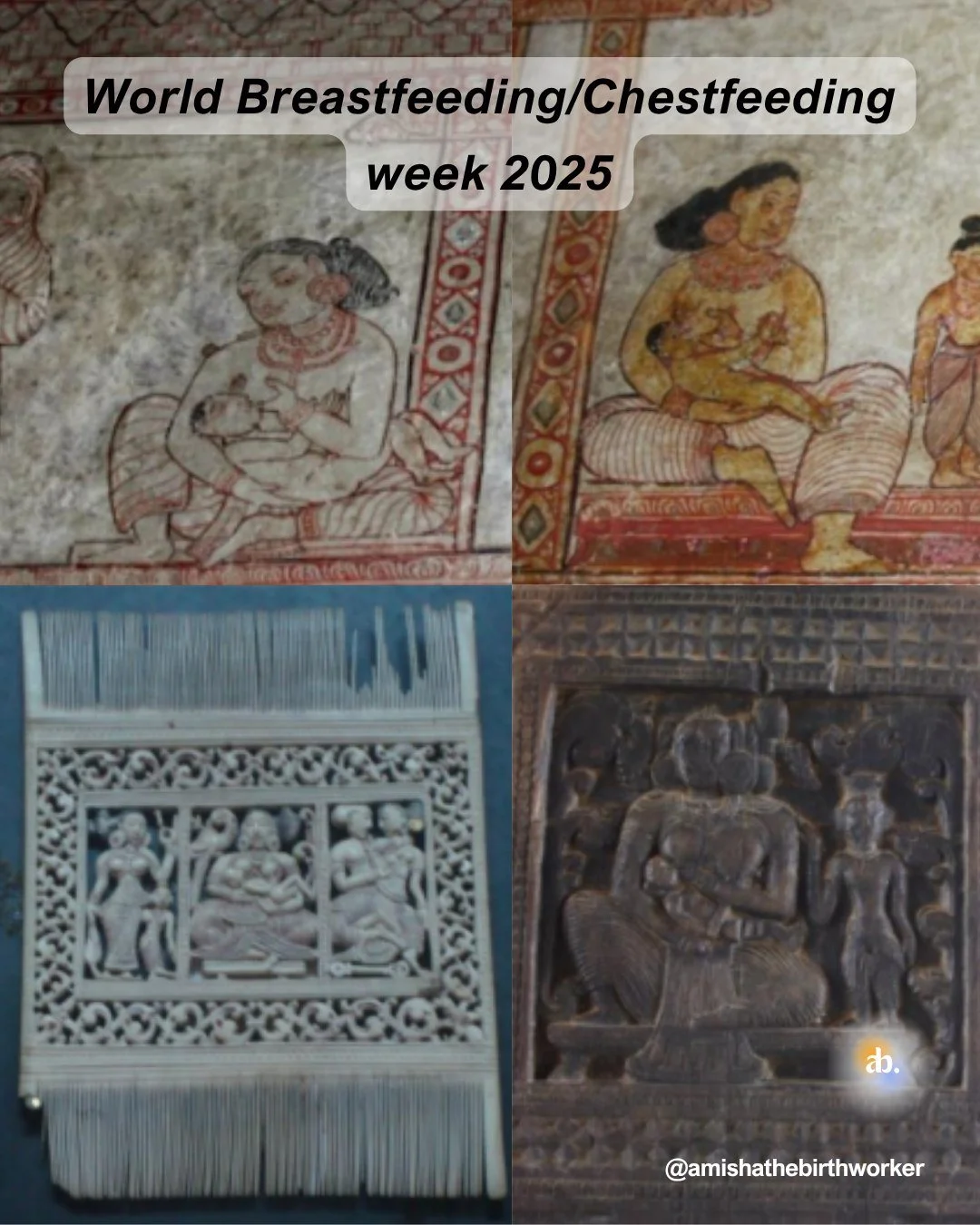 More breastfeeding depictions in 17th-18th century Sri Lankan artwork

1st slide:
Top left: Mahasilava Jataka, Degaldoruwa RMV, late 18th century

Top right: Mahasilava Jataka, Degaldoruwa RMV, late 18th century

Bottom left:Breastfeeding mother Ivor