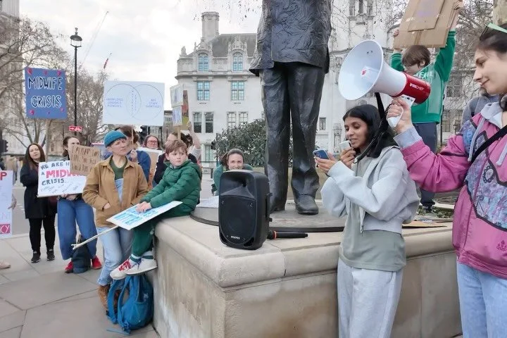 Earlier this month I spoke at the Fund Future Midwives demonstration about the findings from the Birthrights survey into student midwives&rsquo; experiences and how things have only worsened.

Students qualifying without seeing physiological birth. N
