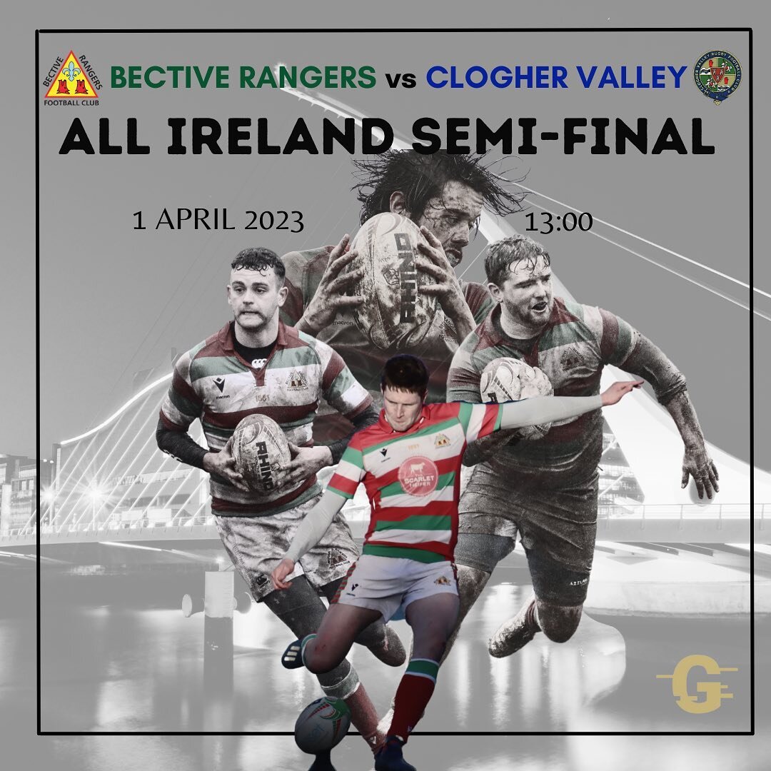 This Saturday, April 1st we head to Coolmine RFC to take on Clogher Valley in the All Ireland League Promotion semi-final!