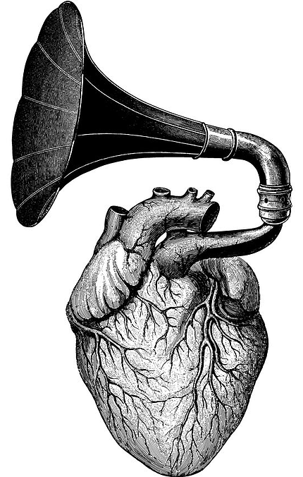 Black and white gramaphone