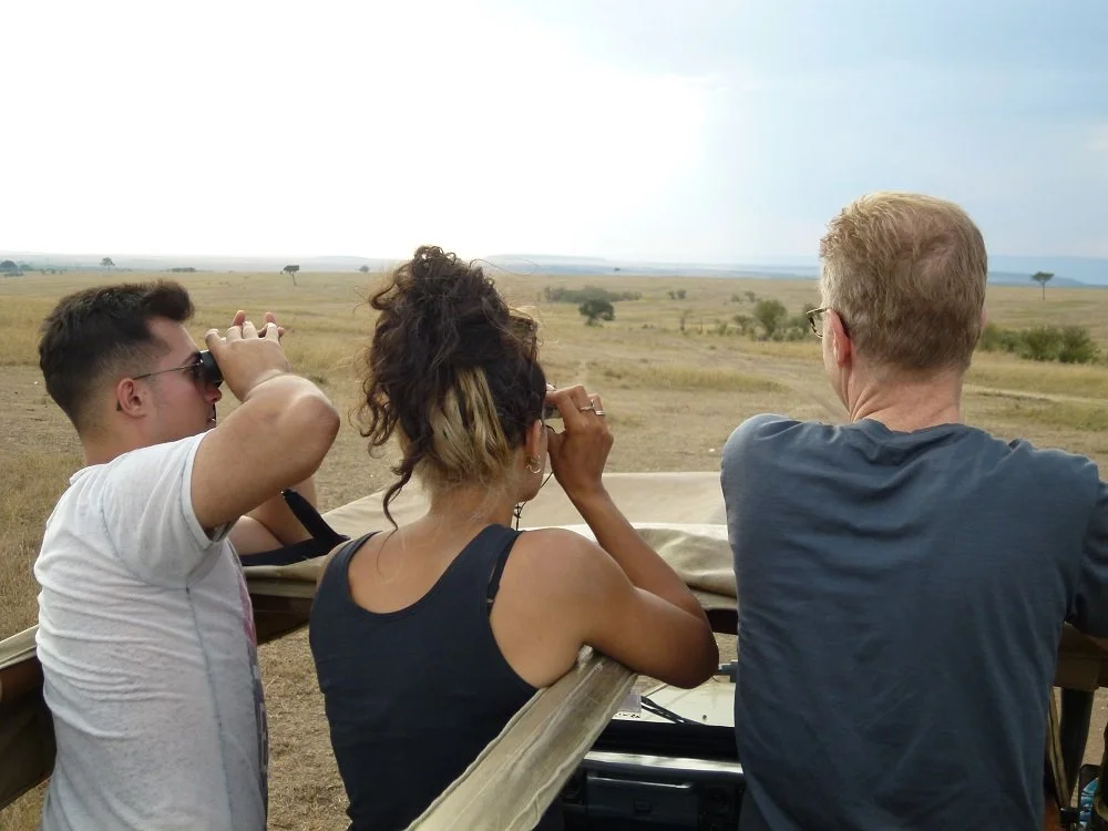 family on safari holiday