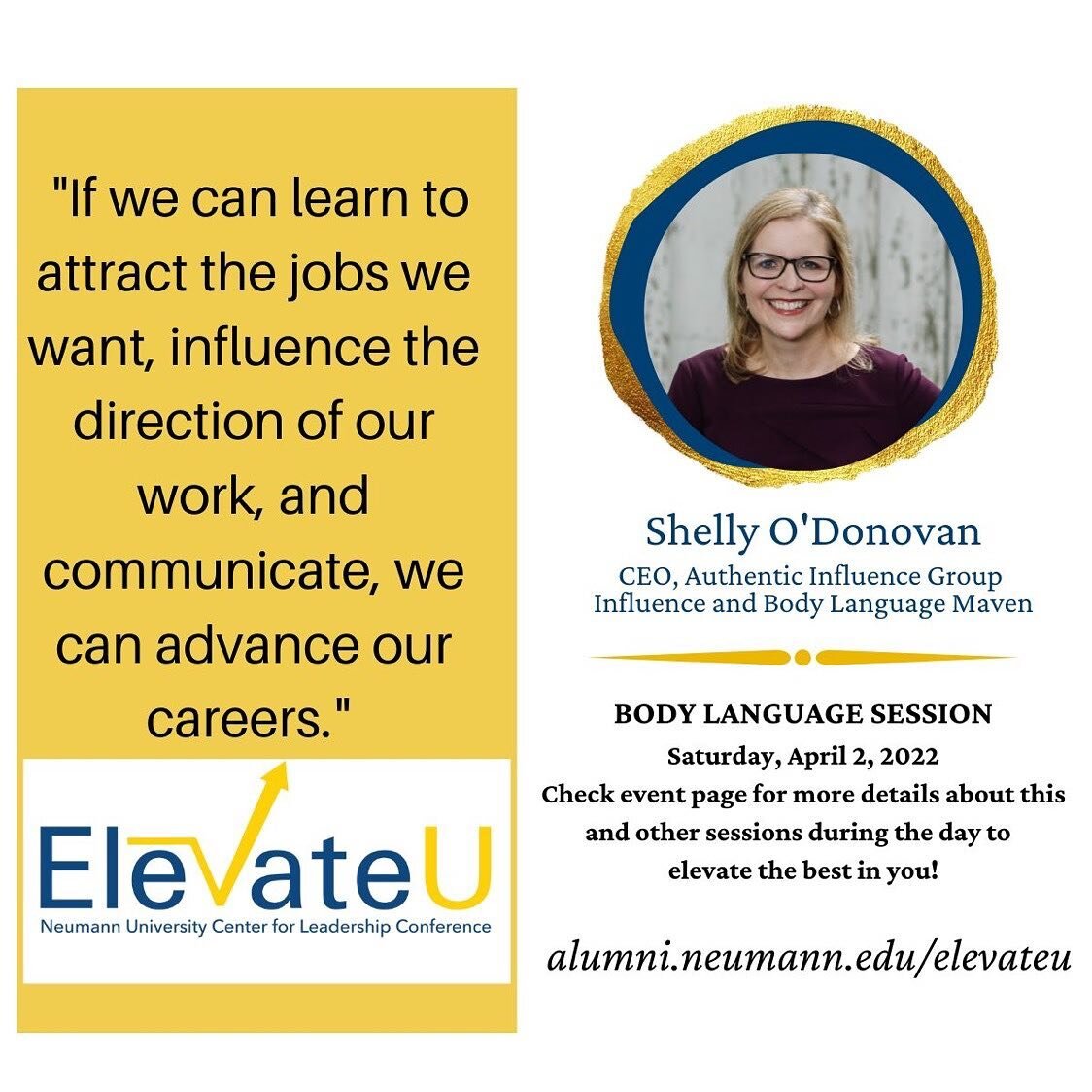 Want to learn how to elevate? 

Catch me this weekend at Neumann College for the Elevate Conference. Honored to be joining the ranks of amazing speakers like Michele T Ghee Renee Washington Rebecca Stump Scott Aaron. Join us for this unique event tha