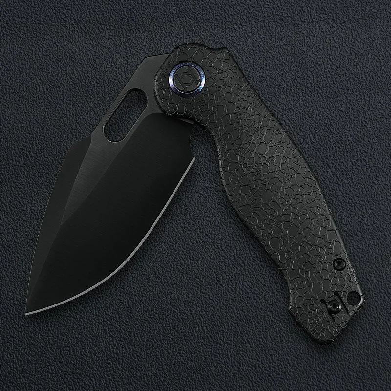 kinjo キャンバス　unique Lefty Gringo Verta Lock Honeydew Texture Full Black — KUNWU Knives