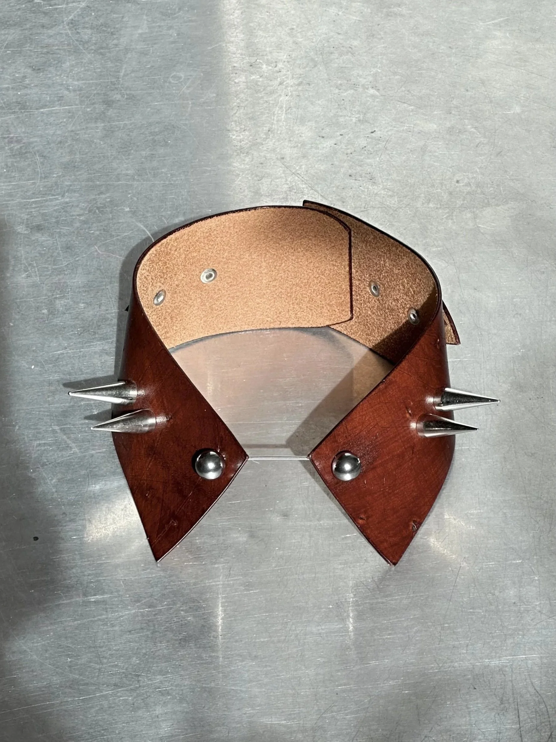 Leather collar textured
