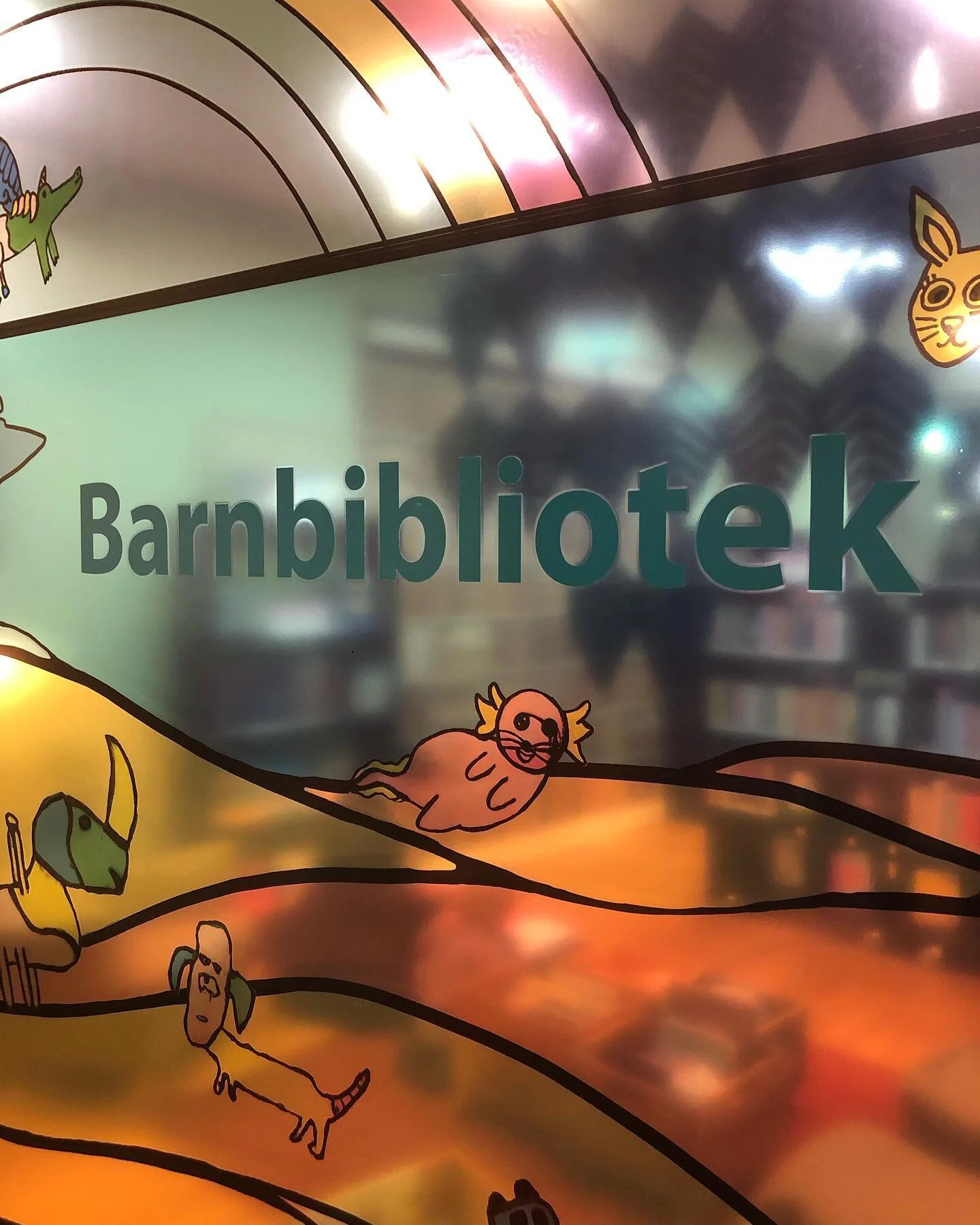 Stadsarkivet in Malm&oslash; present: The rainbow window and Time capsules in the childrens library. 
Lena and Carina worked with lokal School children and introduced them to the glass mosaic technique while working with stories from the archive. 
Ch