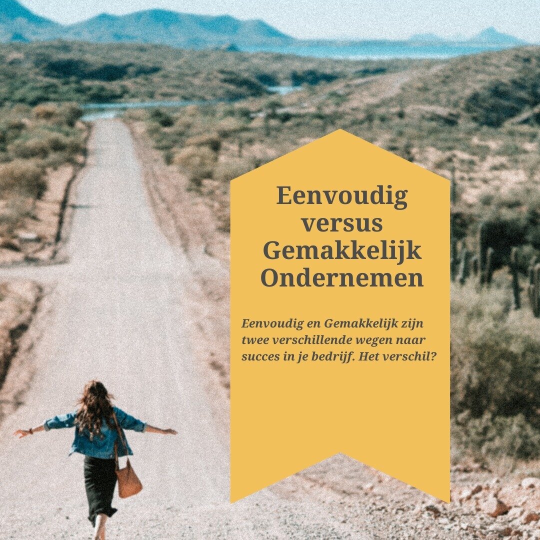 𝐄𝐞𝐧𝐯𝐨𝐮𝐝𝐢𝐠 𝐯𝐞𝐫𝐬𝐮𝐬 𝐆𝐞𝐦𝐚𝐤𝐤𝐞𝐥𝐢𝐣𝐤 𝐎𝐧𝐝𝐞𝐫𝐧𝐞𝐦𝐞𝐧 🔥

Eenvoudig en Gemakkelijk zijn twee verschillende wegen naar succes in je bedrijf. Het verschil? 𝐸𝑒𝑛𝑣𝑜𝑢𝑑𝑖𝑔 gaat over slimme stappen zetten, de complexiteit ontraf