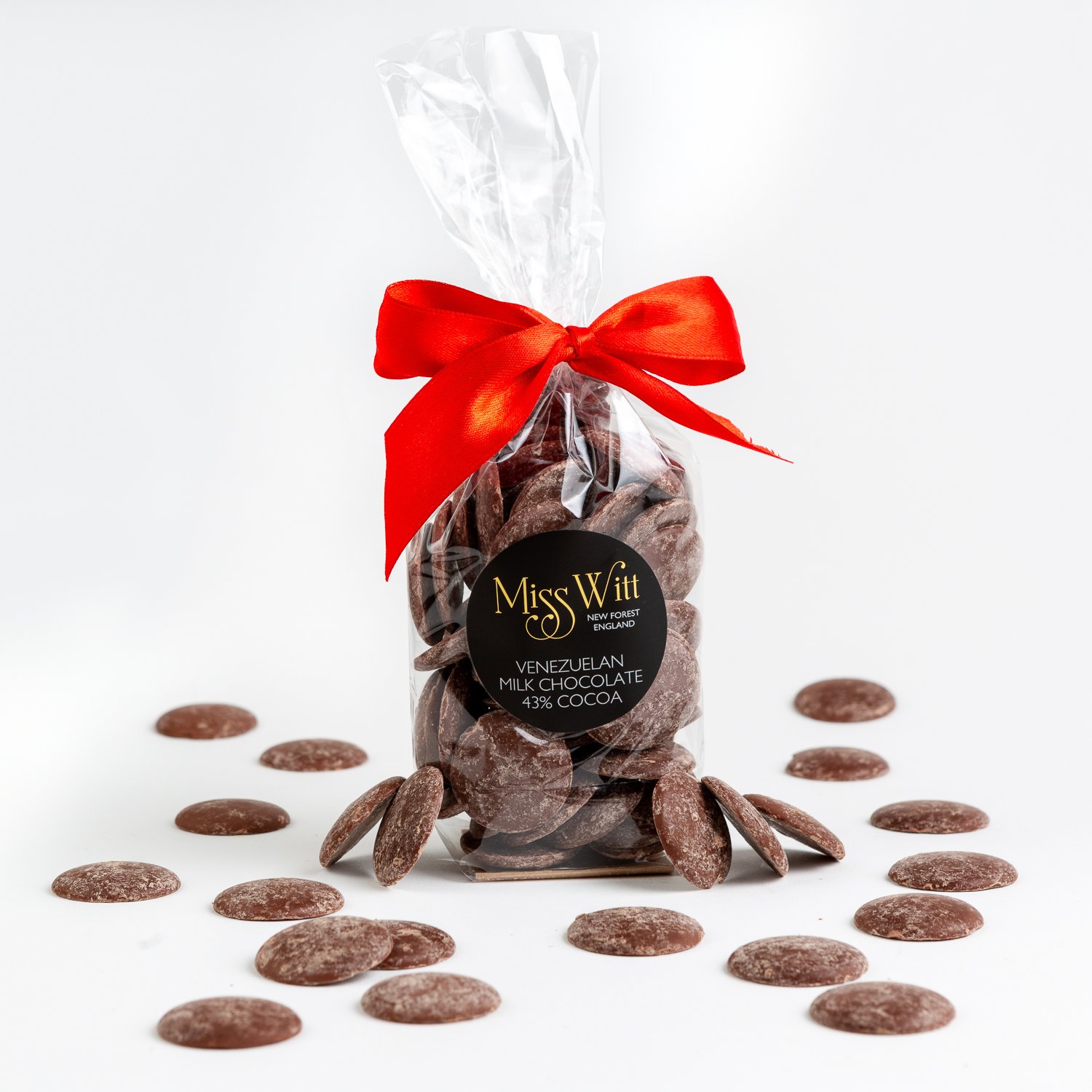 43% Venezuelan Milk Chocolate buttons.