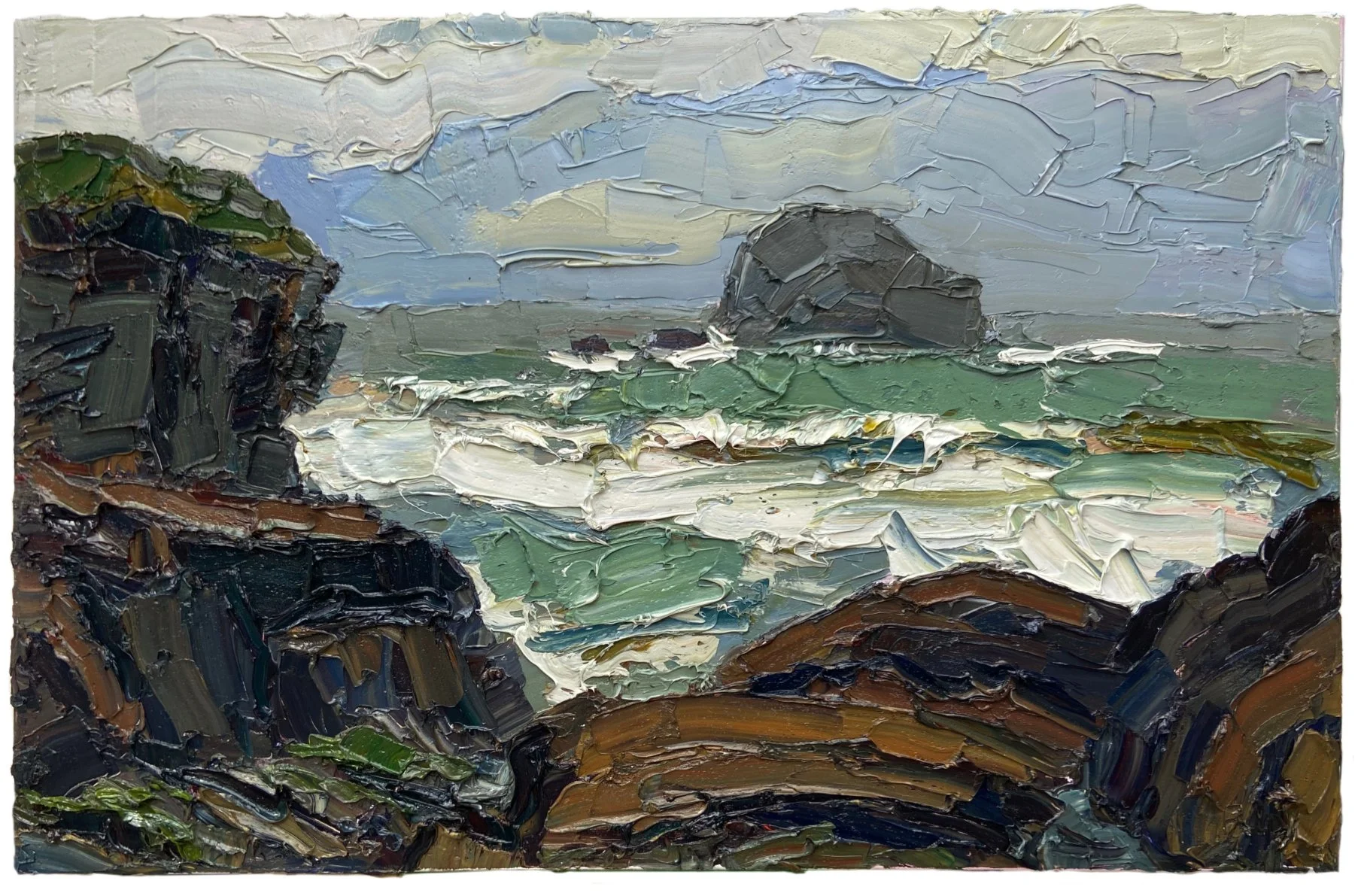 Waves crashing at Trebarwith