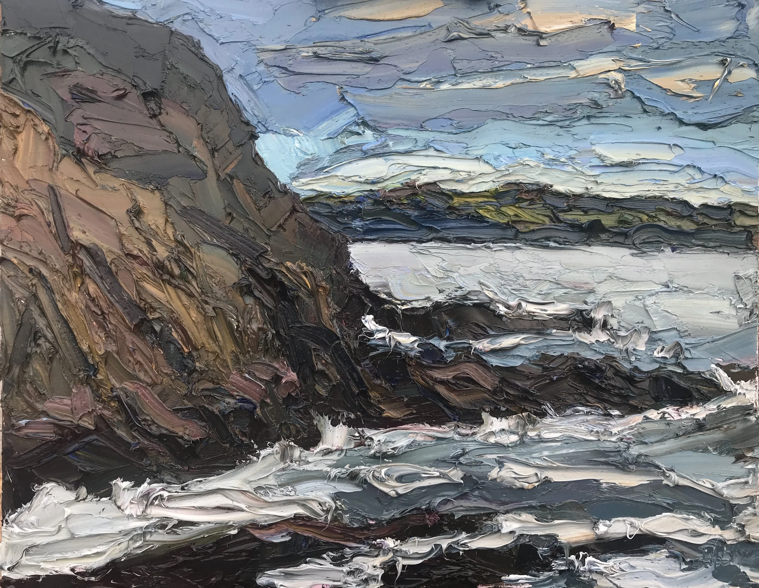 Waves crashing on the rocks, Charlestown