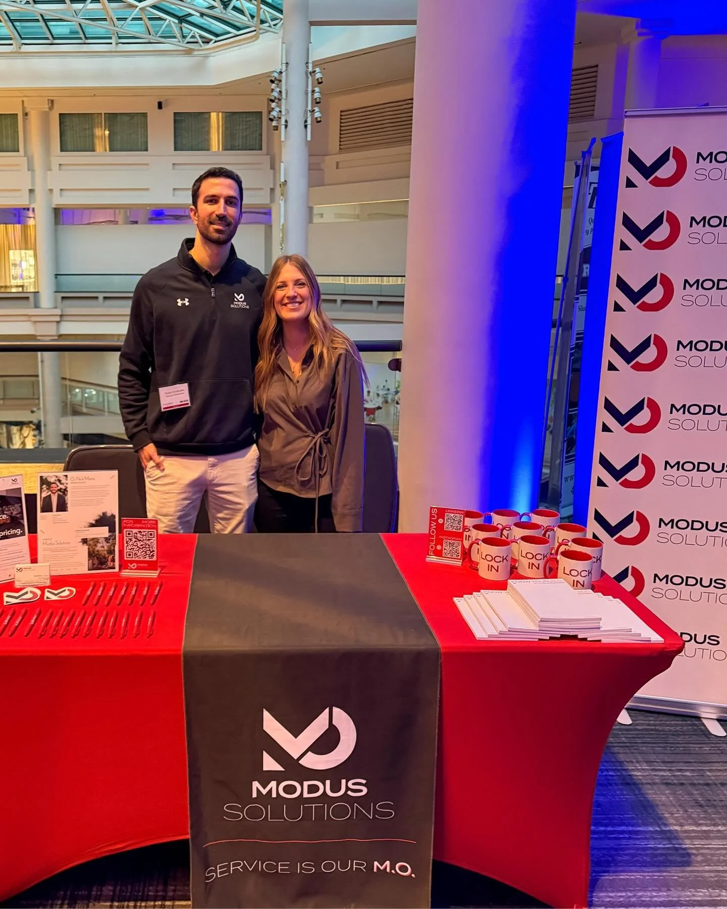 Modus locked in for an incredibly energizing and inspiring time at the Accelerent Breakfast and Business Expo yesterday. We had the opportunity to speak with so many partners and hear @schechterle_jas talk about adversity and intention. Excited to co