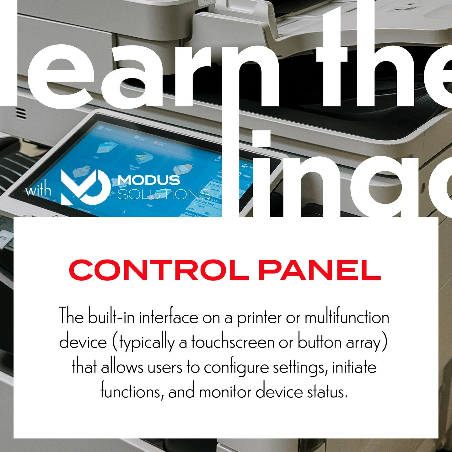 Your control panel is your direct access tool for settings, information, and most questions surrounding your printer. Not only is it useful for making your printer work best for you, but also you&rsquo;ll need to know what it is if you ever need mach