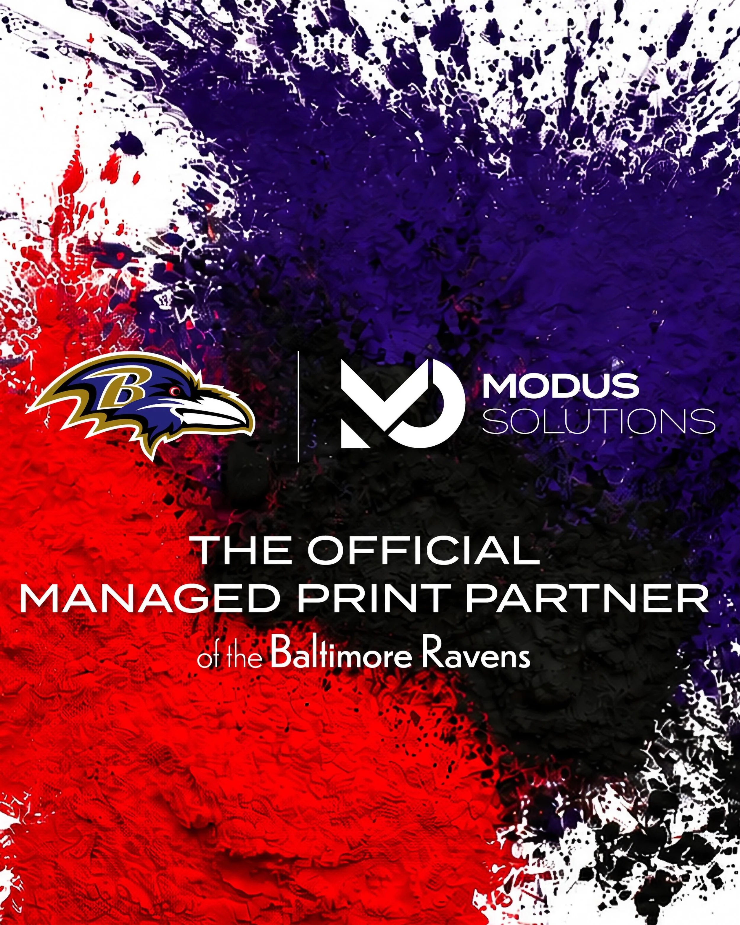 Modus Solutions is proud to announce we have been named The Official Managed Print Partner of The Baltimore @ravens . We are immensely grateful for this opportunity and look forward to further expanding our presence in Baltimore, throughout the DMV, 