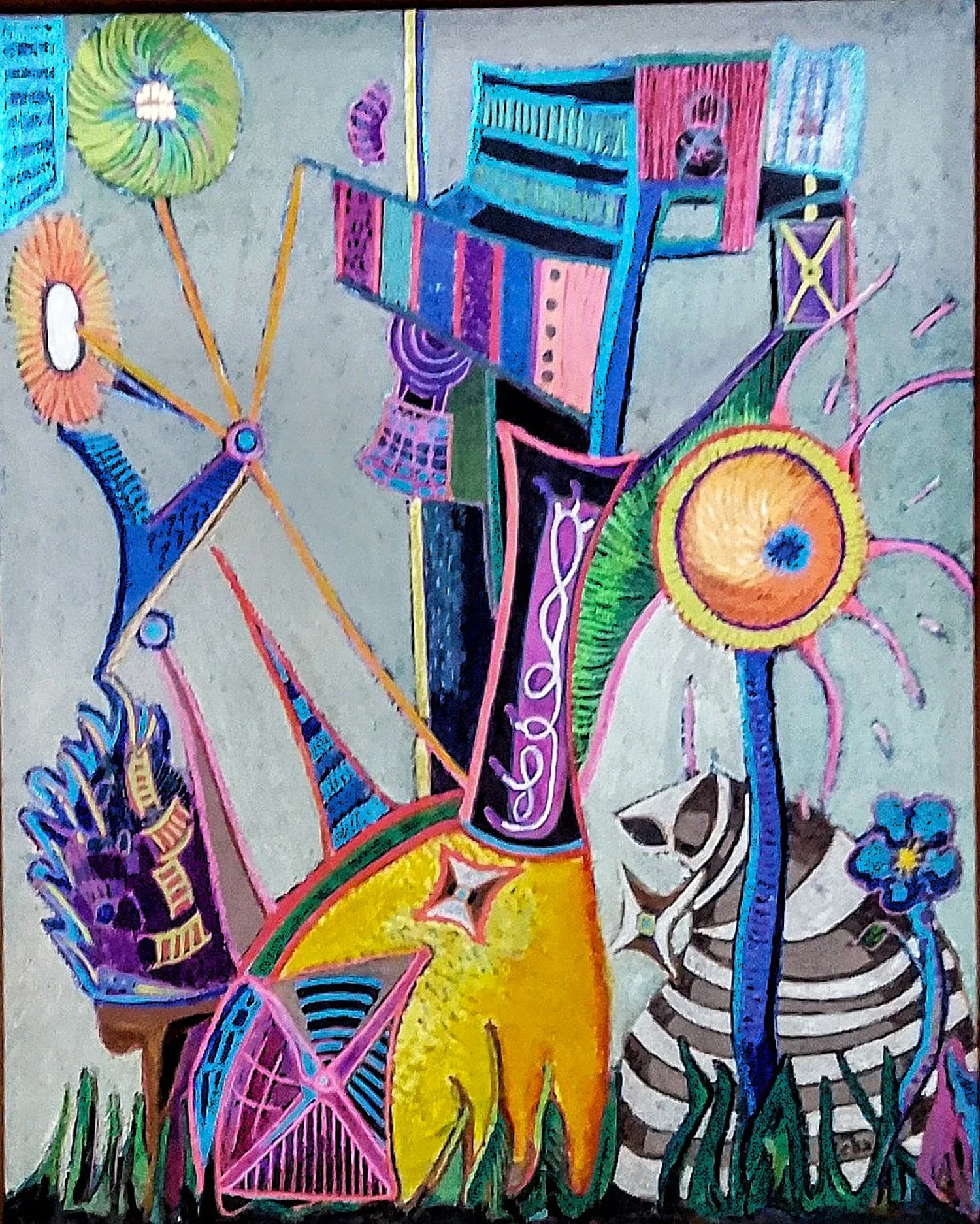 " 16 x 20", "potted plants", oil on canvas/mixed,  2026