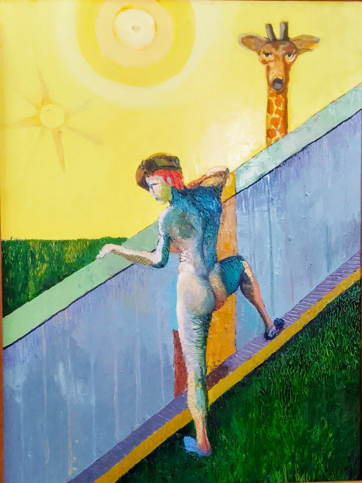 " over the fence series", 30 x 40, oil on canvas, 2026
