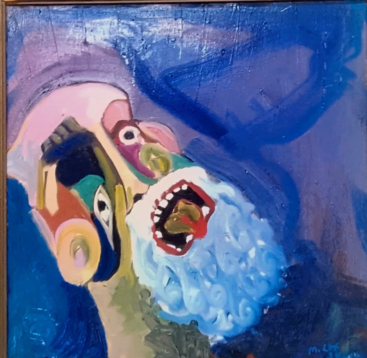" self portrait on monday" 14 x 14 , oil on canvas, 2026