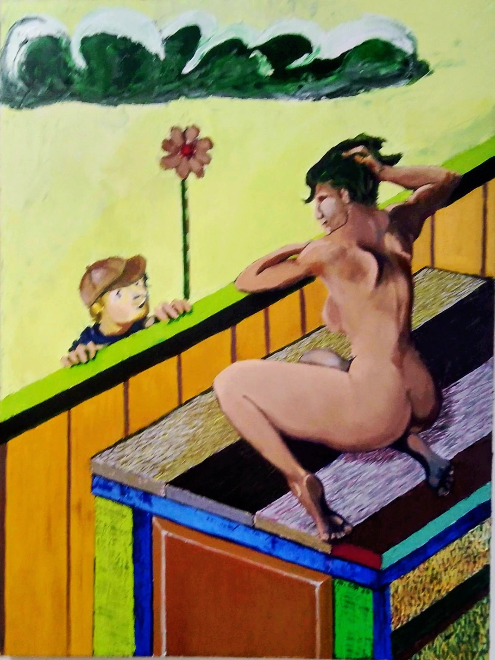 " over the fence series" , 30 x 40 ,oil on canvas, 2026