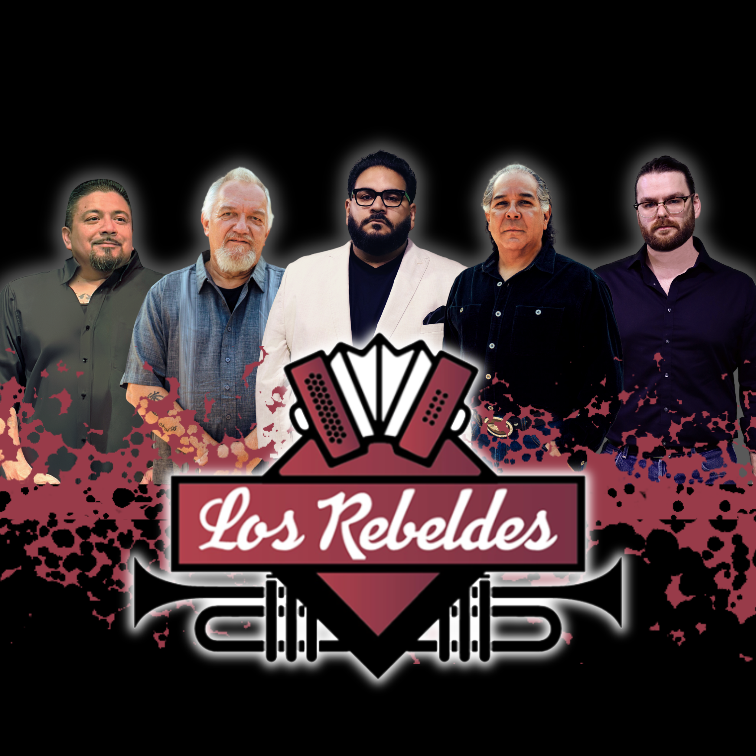 Los Rebeldes 5-member square w/ logo