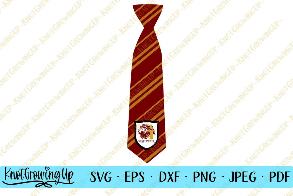 Gryffindor Tie with Shield SVG — KnotGrowingUp Designs