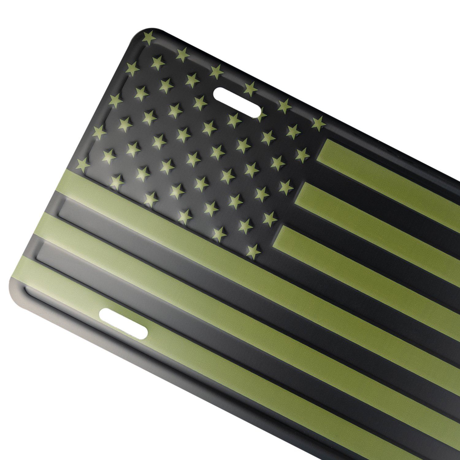 OD Green American Flag License Plate, Frame and Key Tag Combo — Our
