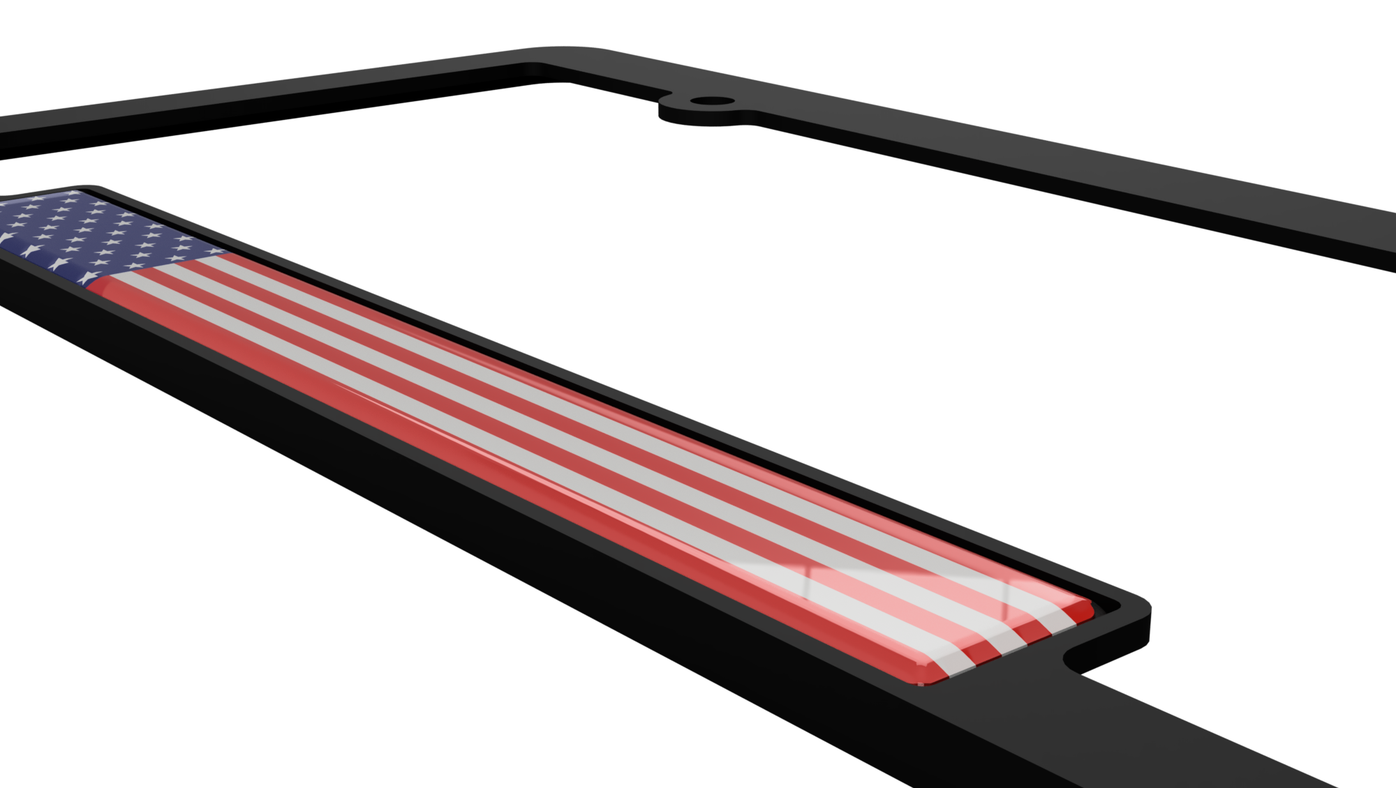 American Flag 3D Dome License Plate Frame Bracket 16X9 1.png