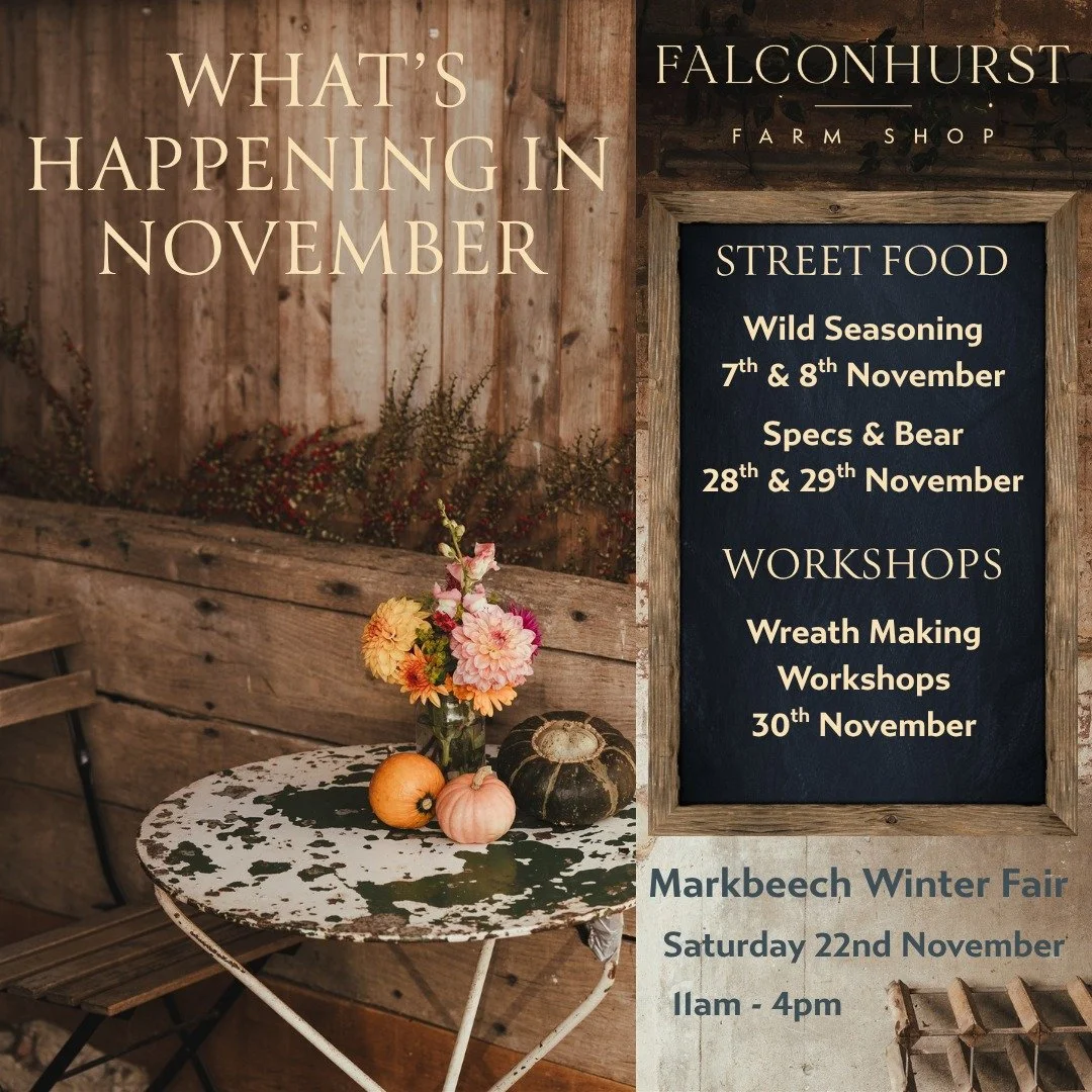 There are so many reasons to visit us in November!

Come along this weekend to enjoy a fantastic brunch menu from Freddie @wildseasoningkitchen, serving from 9am to 2pm.

Enjoy the beautiful Autumn colours in the gardens before they close for the Win