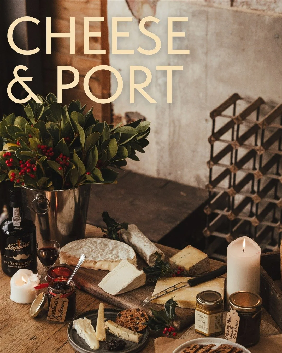 We have an amazing range of cheeses and Port available in the Farm Shop. We have all your favourite Christmas cheeses and some that may well become your new cheese of choice!

Pre-order your Port and cheeses before 19th December to guarantee it'll be