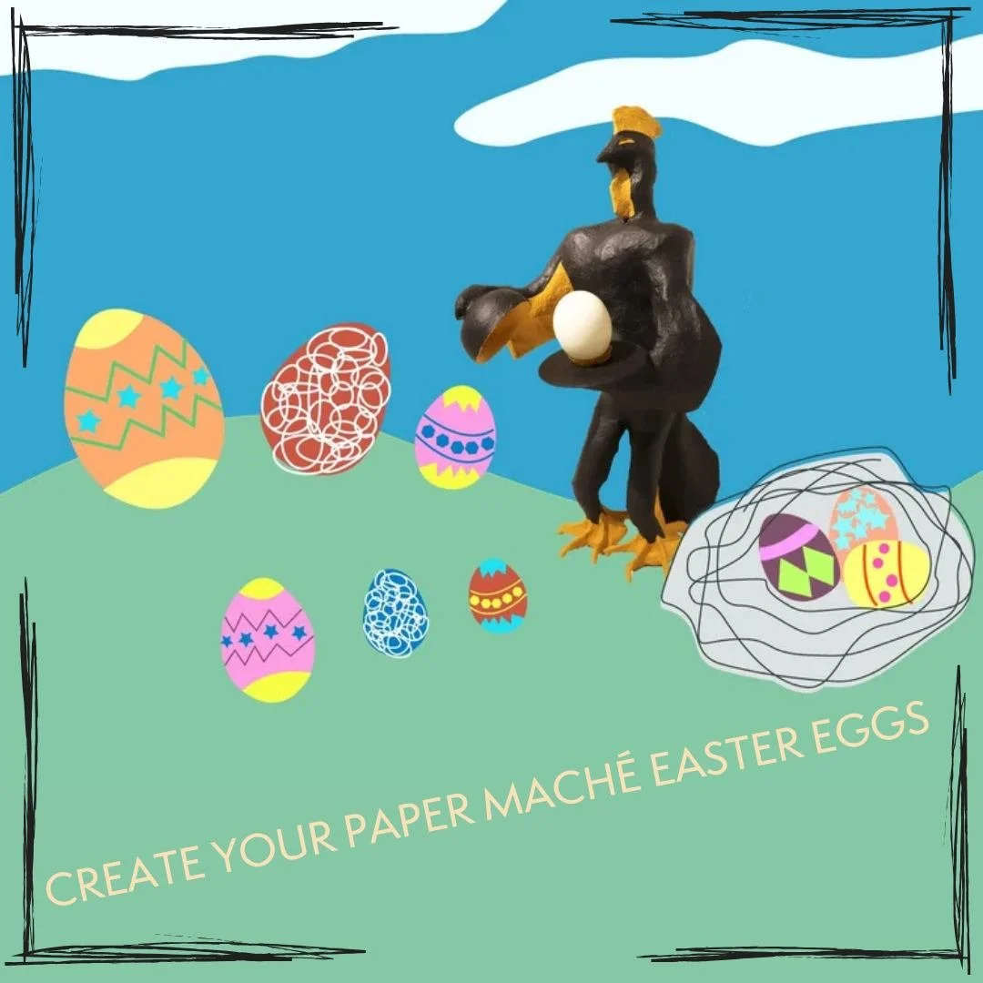 Saturday 4th April 10am - 1pm

Create your paper m&acirc;ch&eacute; easter eggs.

A perfect Easter weekend activity for children and families!

Join our sculptor in residence, Tere Chad, for a fun and interactive workshop and create your own paper m&