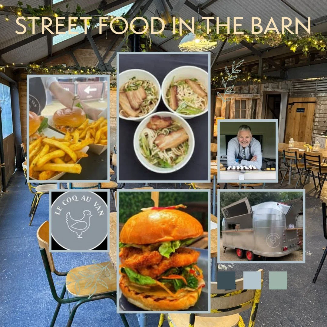 Street food in the barn from 12pm to 8pm, with the bar open serving @lakedownbrewingco beers. 

Friday 5th June &amp; Saturday 6th June. @le.coq.au.van 

We look forward to seeing you here.