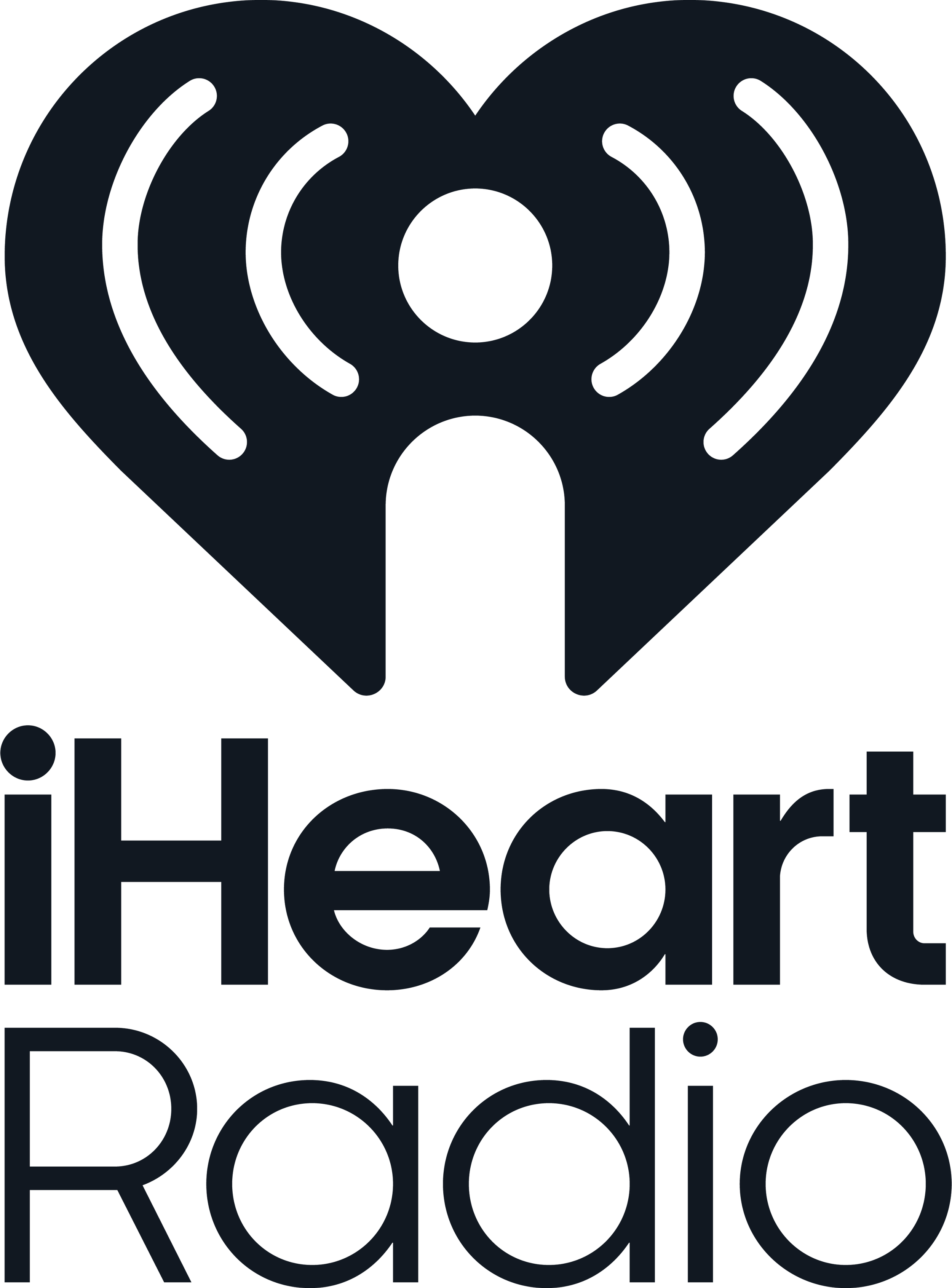 a image of a heart with a signal in the middle of the heart logo for iheartradio