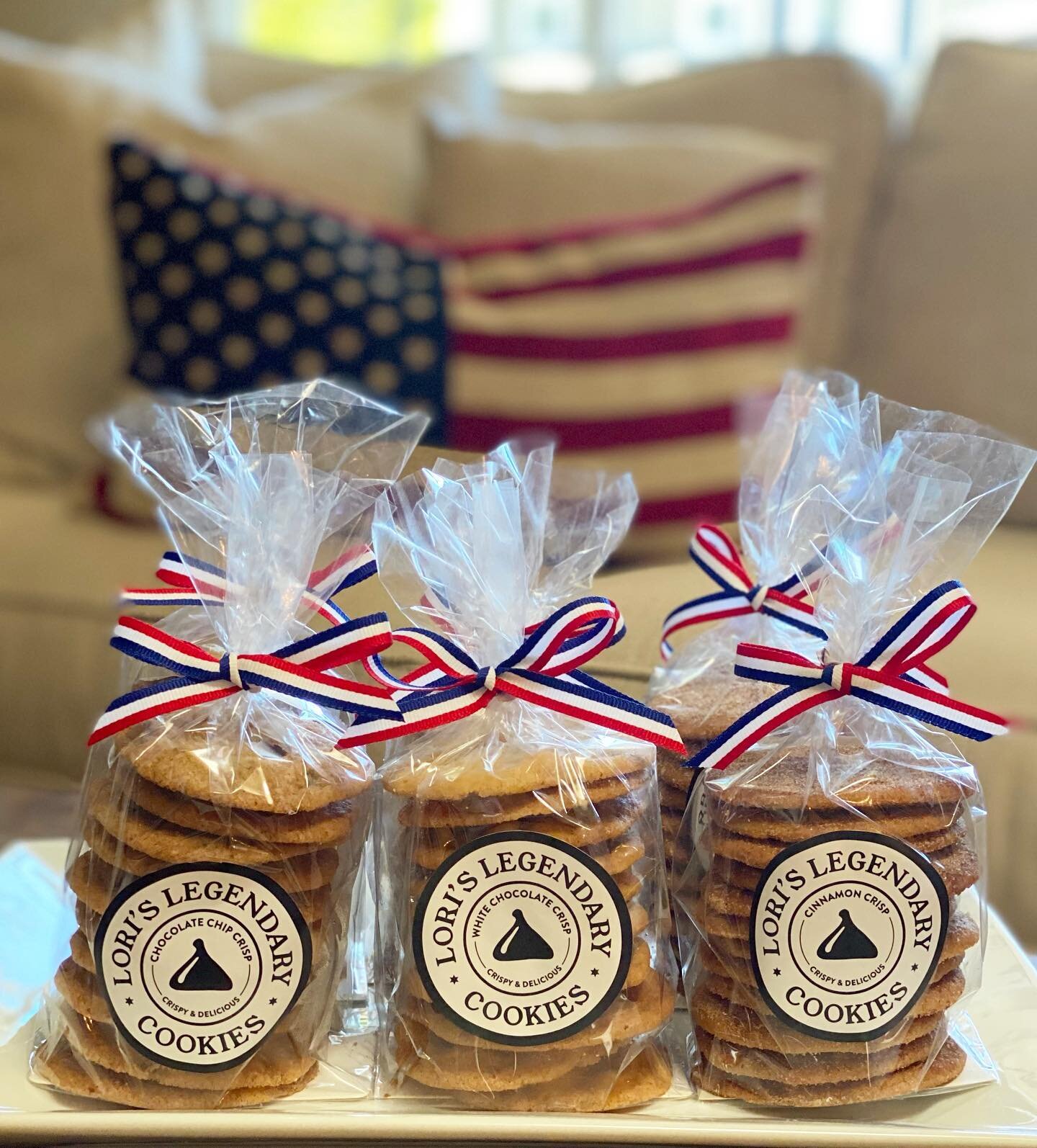 Feeling festive with our red white and blue ribbon! 4th of July is next weekend - patriotic cookies will make your celebrations feel extra special - don&rsquo;t forget to pick up a bag at @diablo.foods! &hearts;️🤍💙