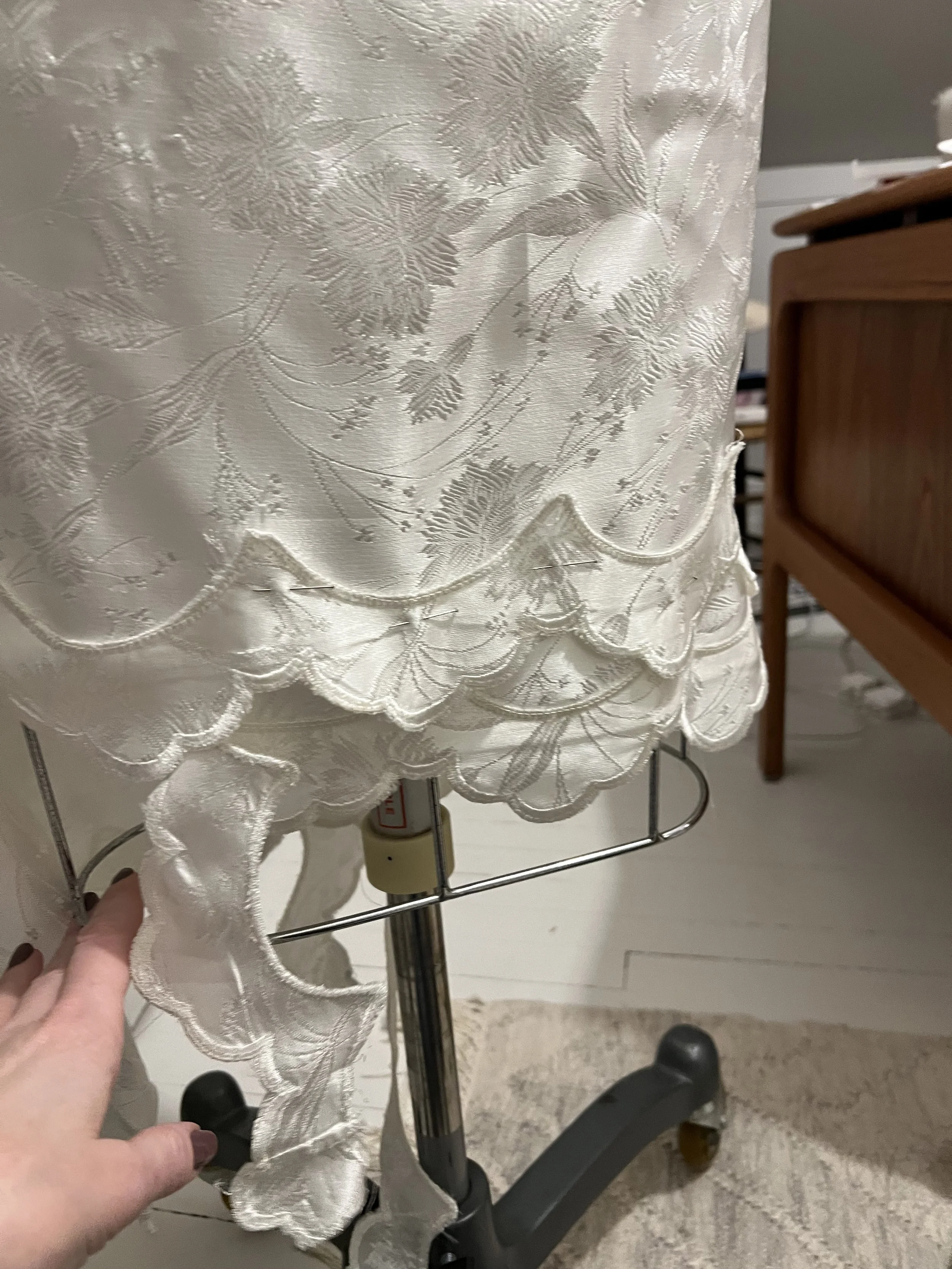 reapplying the vintage scallop trim.jpg