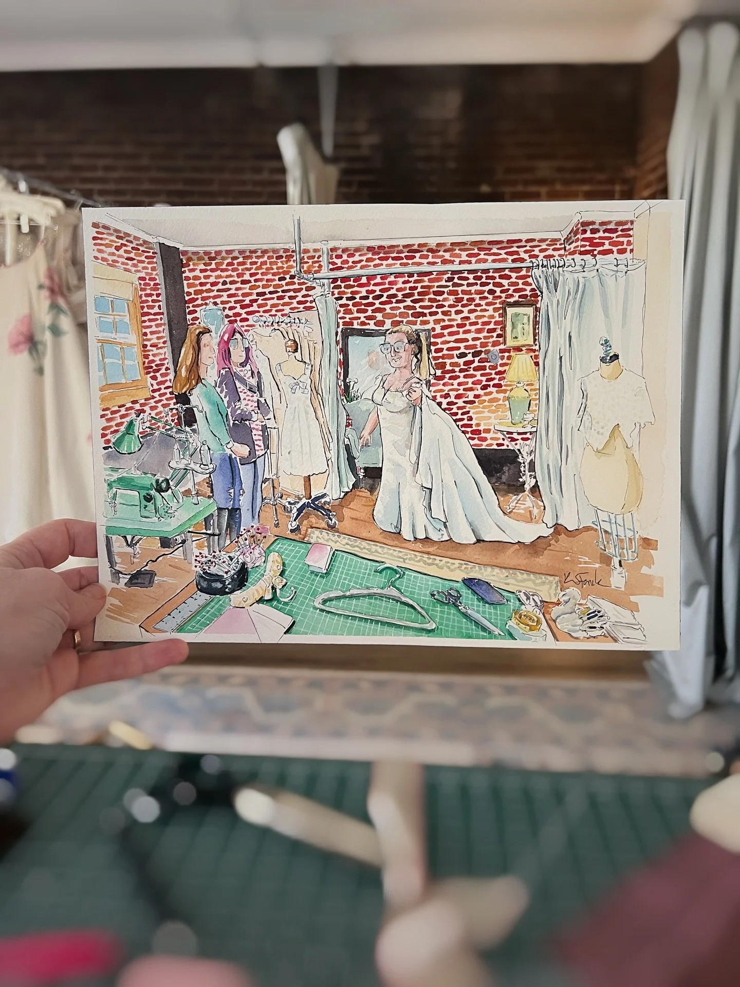 A while back, I commissioned a custom watercolor of the atelier from the uber-talented Ken @studionumbernine , whose unique style has made his portraits of businesses around town highly sought after! 

He convinced me that it'd be best if he could co