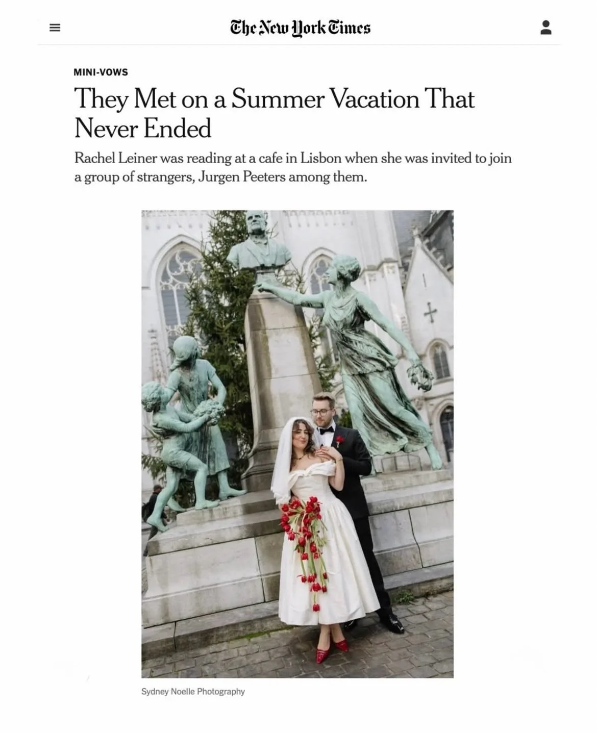A very special Modern Love story 🗞️

🌷There is nothing quite like seeing one of our brides featured in @nytstyle 

Rachel&rsquo;s December wedding in Brussels was a masterclass in effortless chic. While the winter air was crisp, her choice of vibra