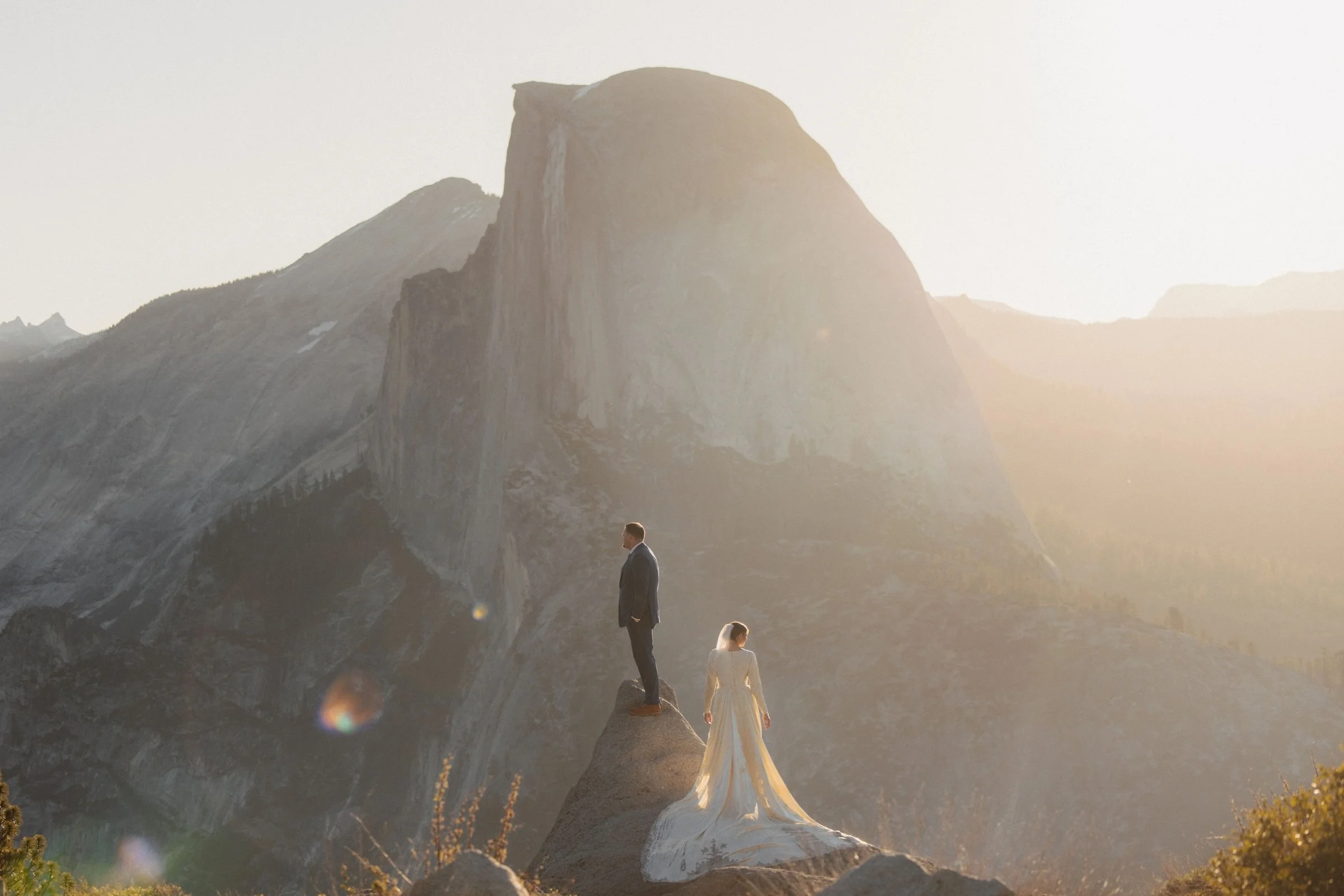 Epic scenery demands an equally epic gown. ✨

When our beautiful bride took this 1930s liquid satin gown to Yosemite, the match was absolute perfection. The architectural drama of the mountains met the fluid, breathtaking drama of historical craftsma