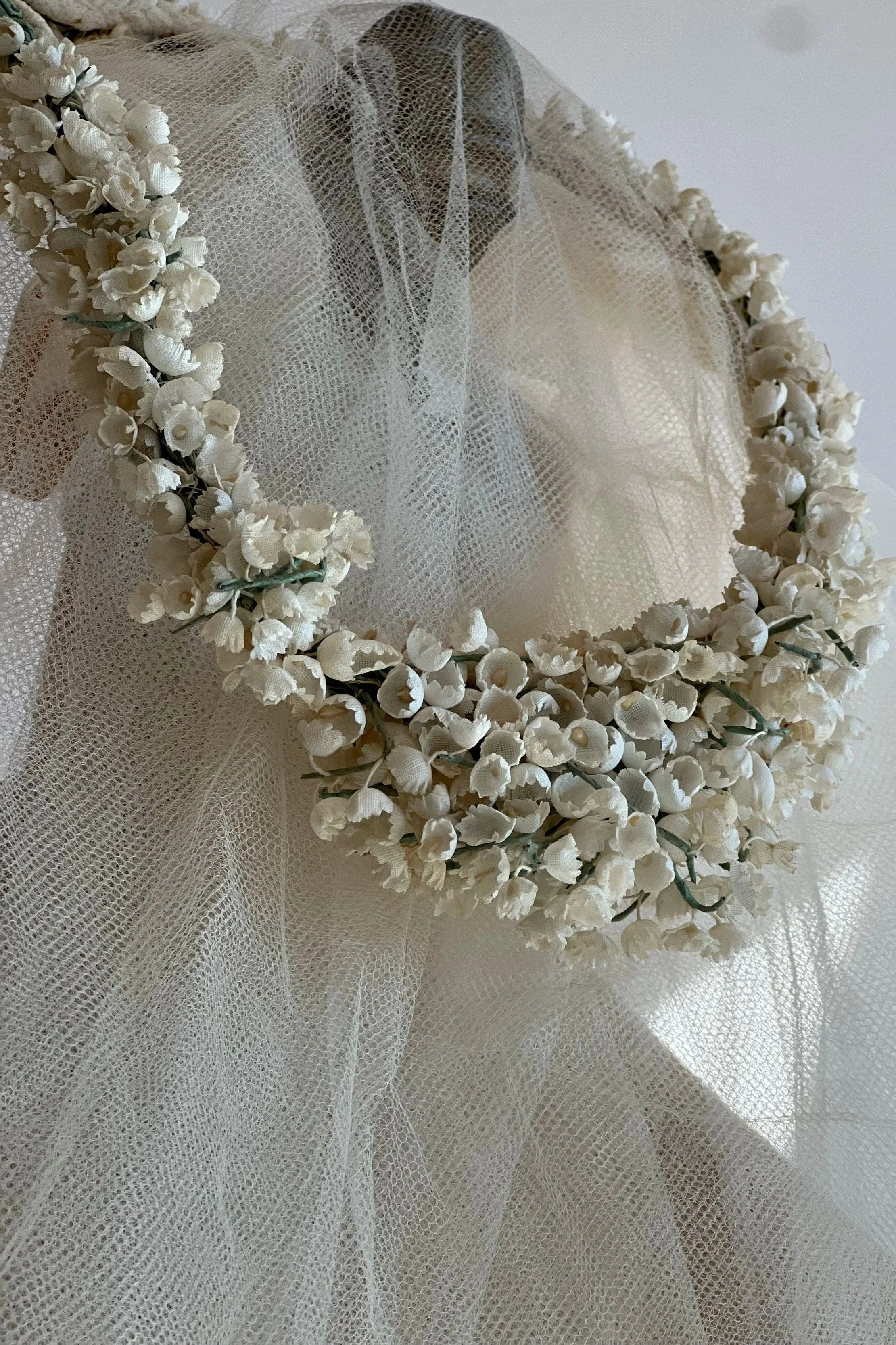 Lily of the valley headpiece, from Maybelle vintage bridal accessories.