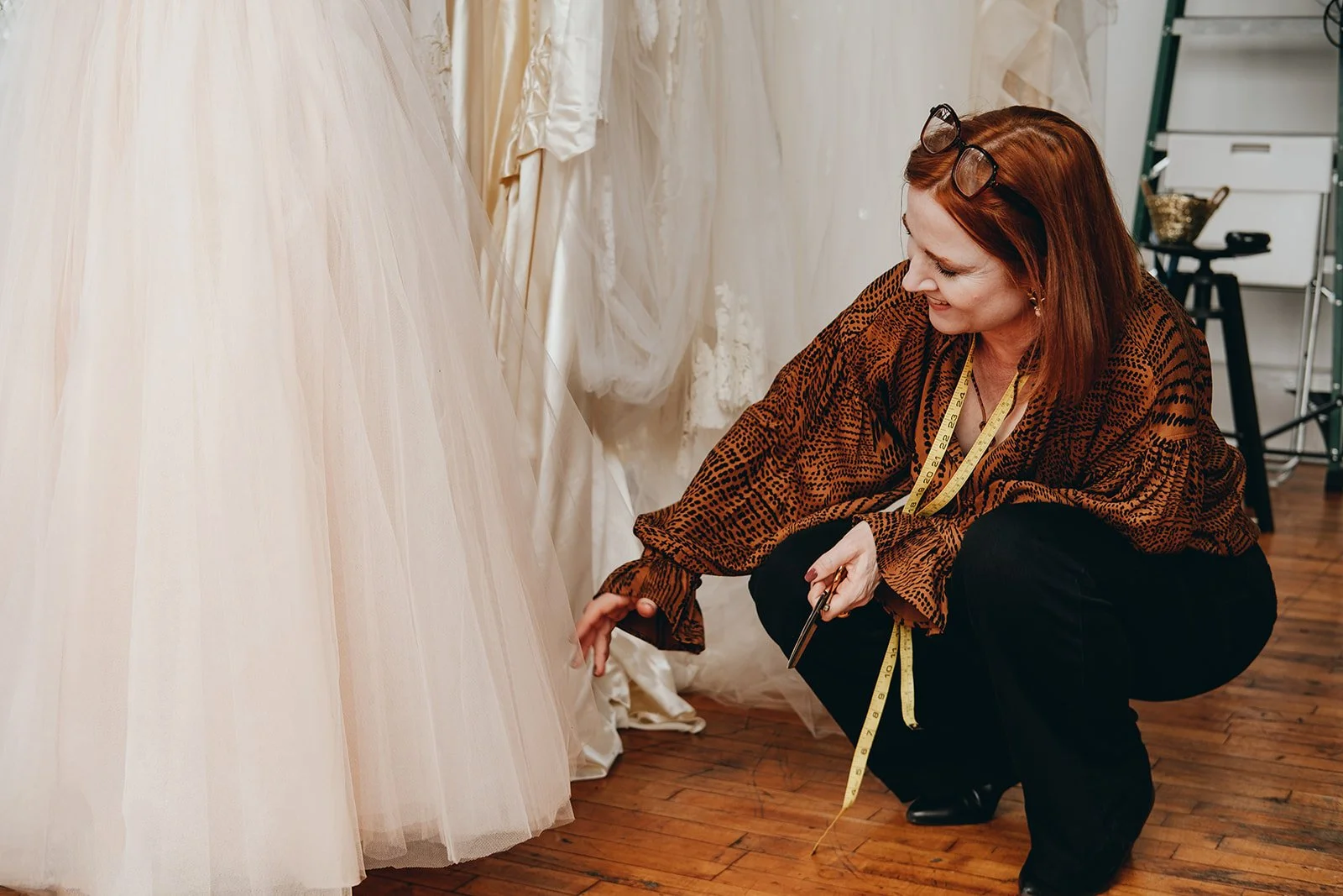 Christine Carlson, owner and vintage wedding gown designer at Maybelle.