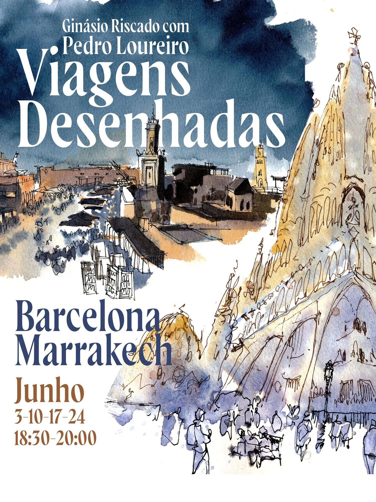 Viagens Desenhadas: Barcelona e Marrakech - Ginásio Riscado