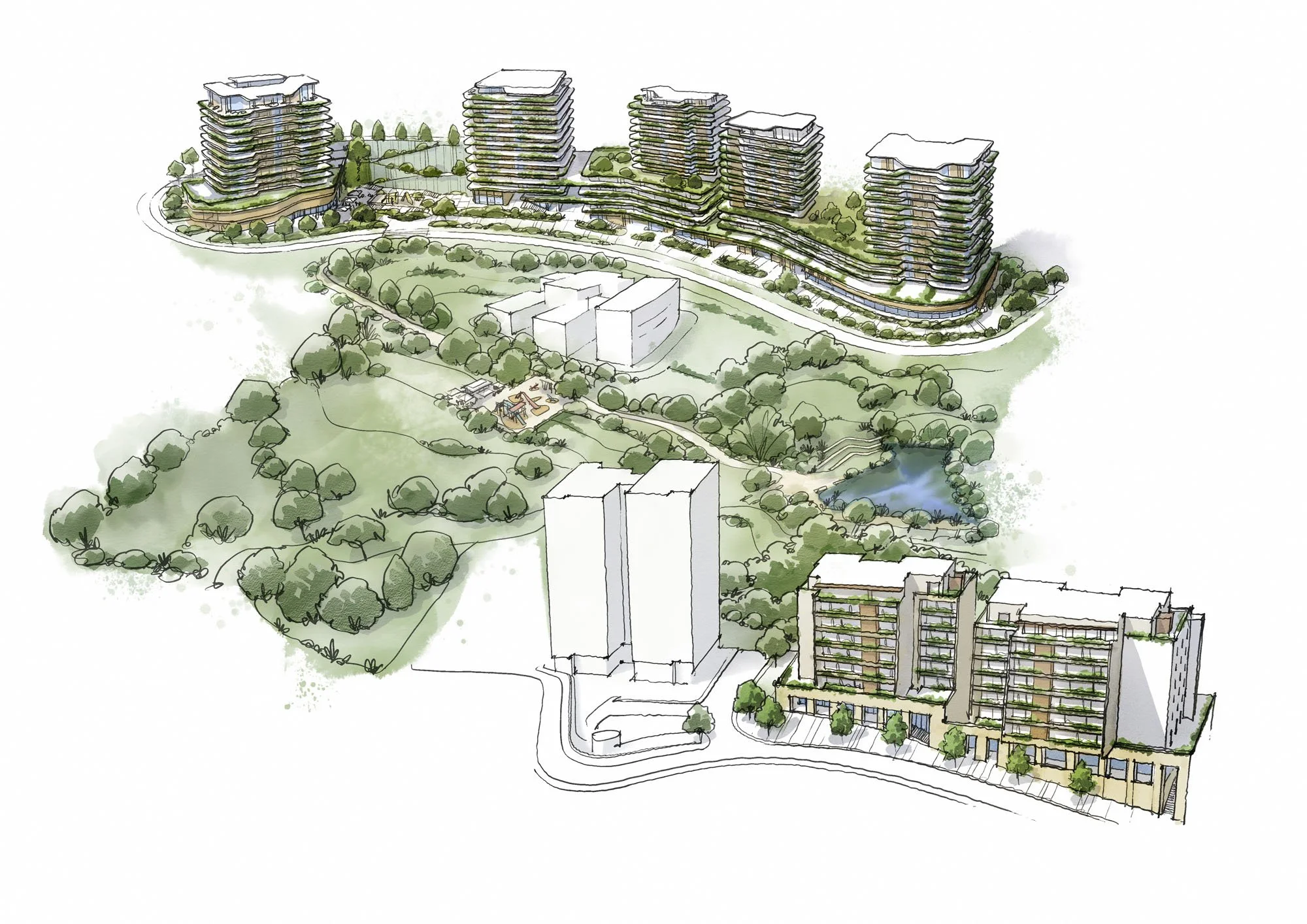 1965 Cidade Jardim Concept illustrations