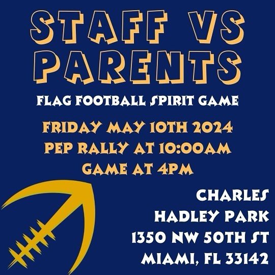 Next Friday May 9th we will have our first ever Staff vs Parents flag football game followed by Liberty JV vs Sheyes for the championship 🏆

Parents if you are interested in playing in the Staff vs Parents game please contact Coach Cam or Mr. Kendri