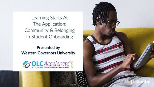Learning Starts at the Application: Community &amp; Belonging in Student Onbaording