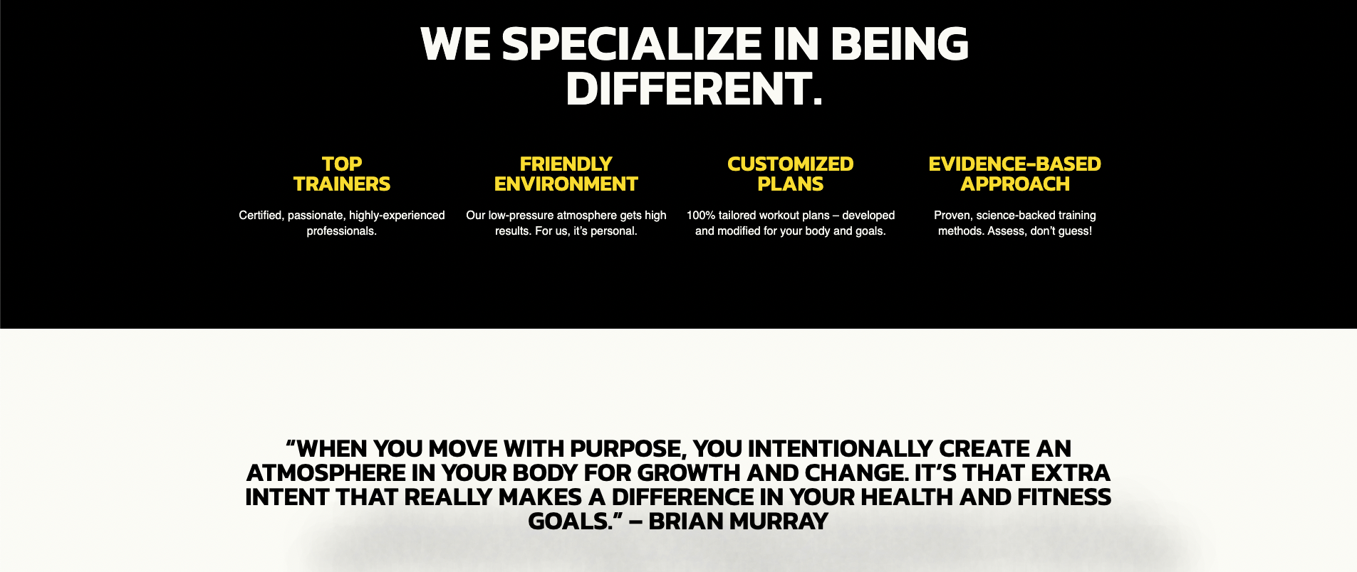 Motive Training homepage designed by Lauren Orr using F7 template