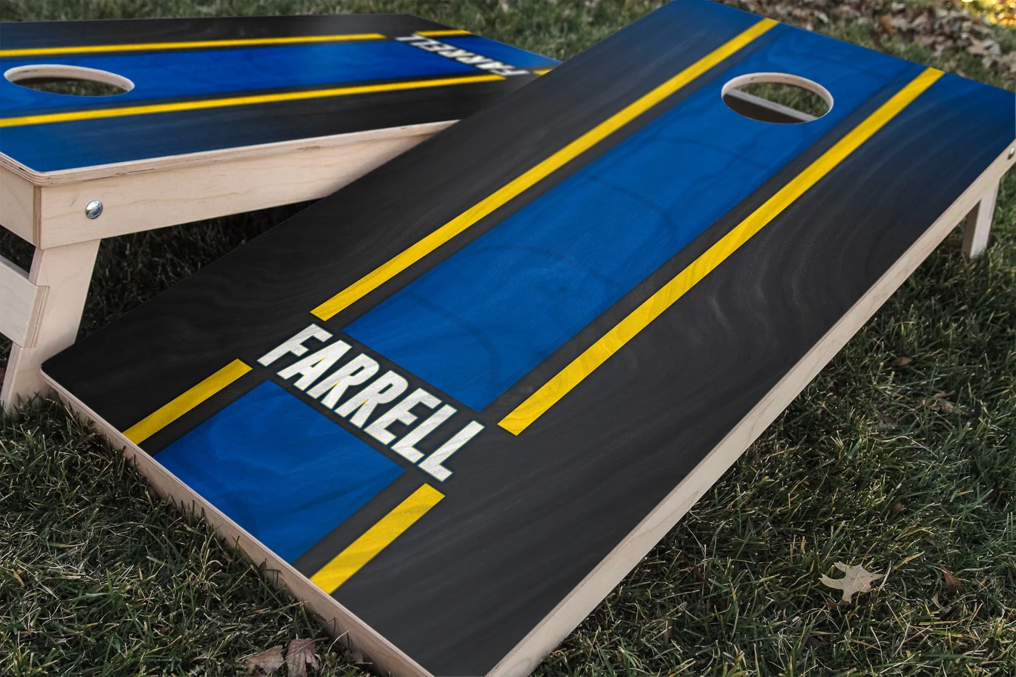 Personalized Los Angeles Rams Colors (Rival) custom wood Cornhole board wrap sticker decal set