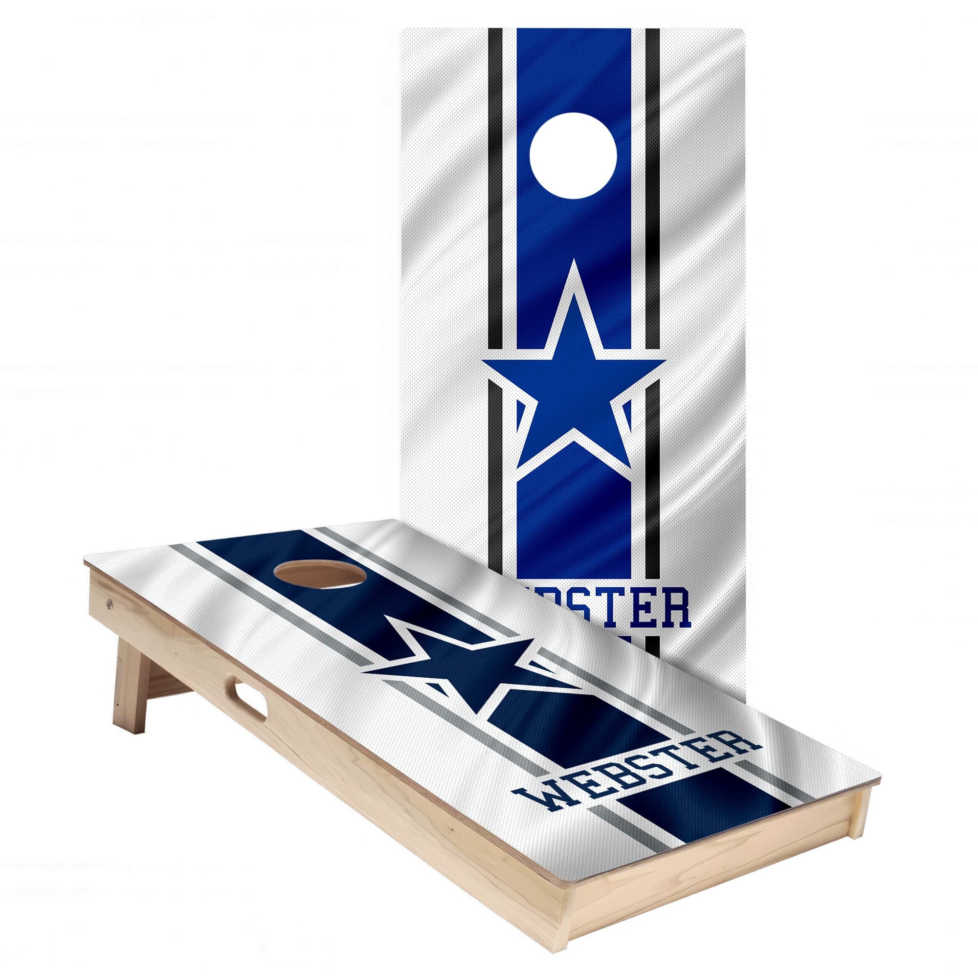 Personalized Dallas Cowboys Colors (Alternate & Home) custom Cornhole board wrap sticker decal set