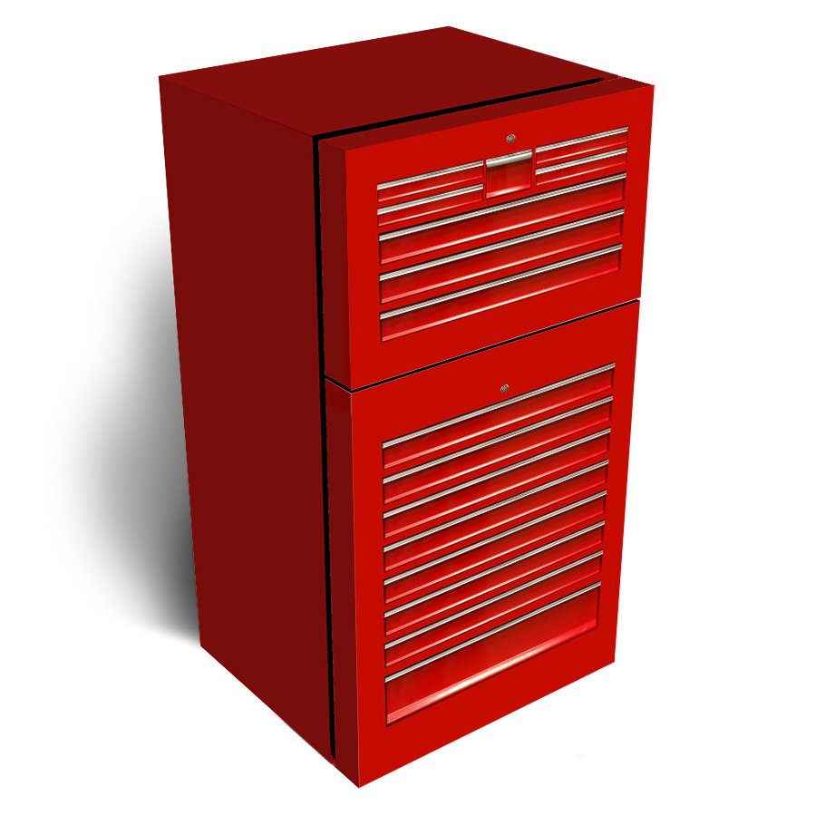 Red Tool Chest Stack Refrigerator Wrap