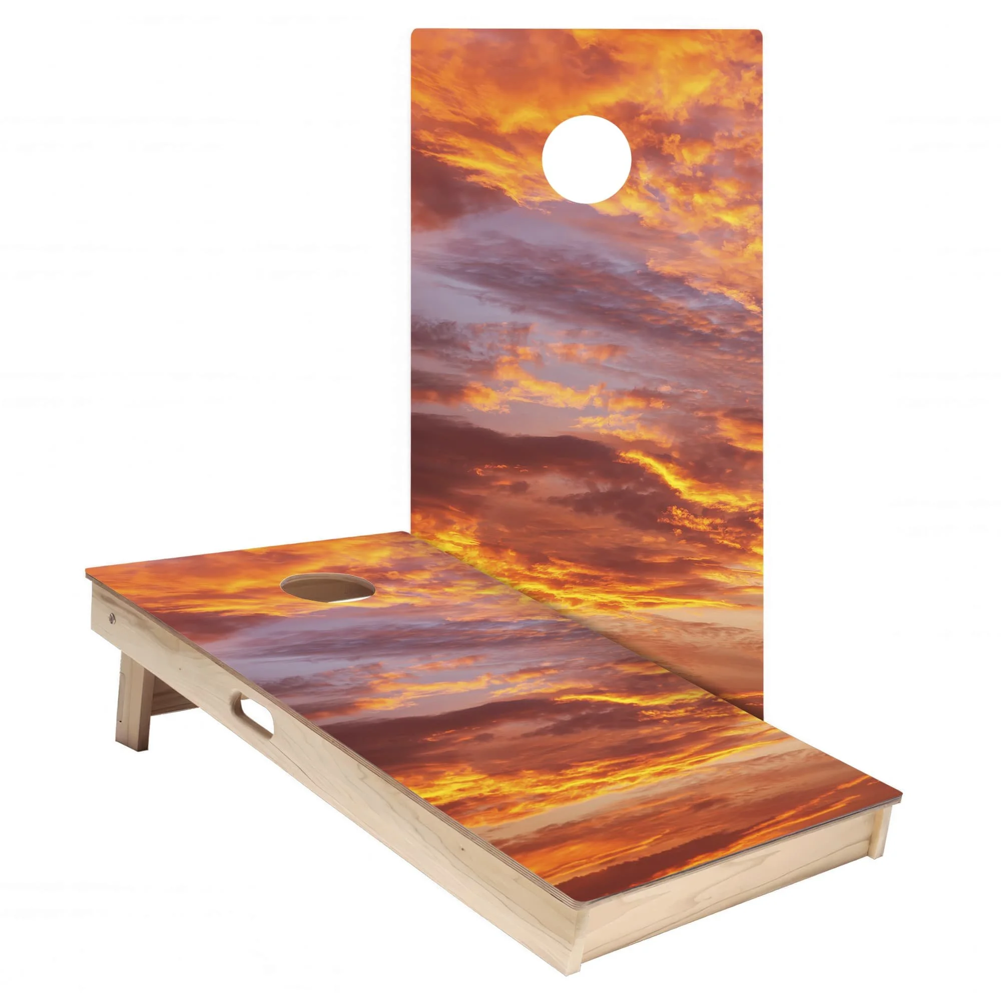 Pink & Orange Sunset Cornhole Board Wrap Set