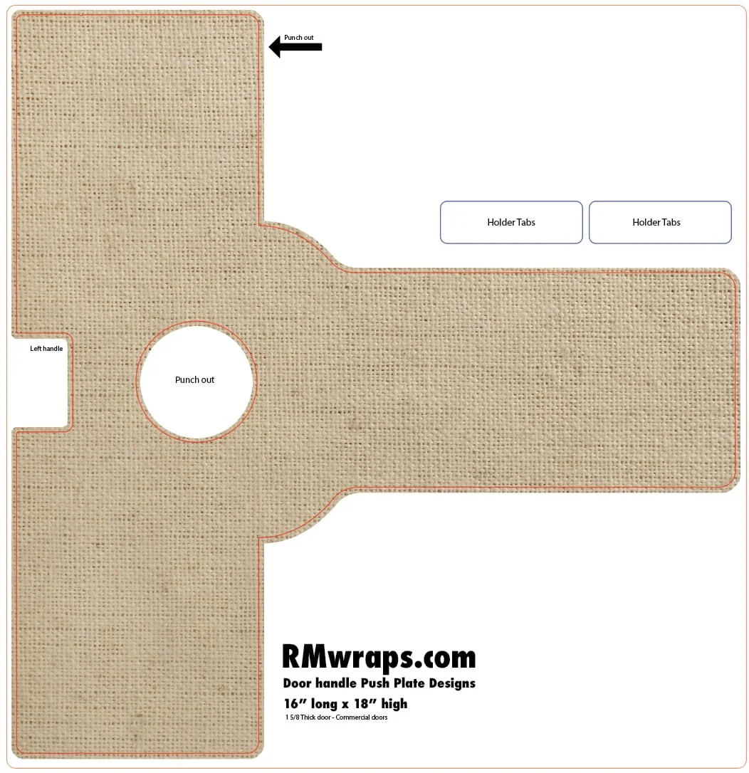 Brown cotton fabric - Decorative Push Plate Wraps