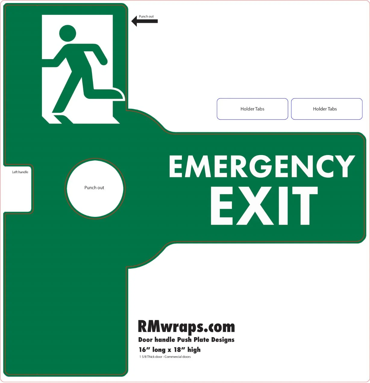 Emergency Exit - Decorative Push Plate Wraps