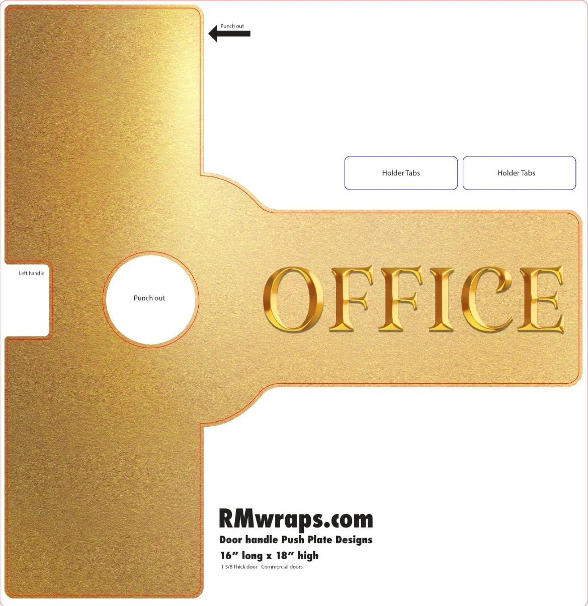 Gold with font - Decorative Push Plate Wraps