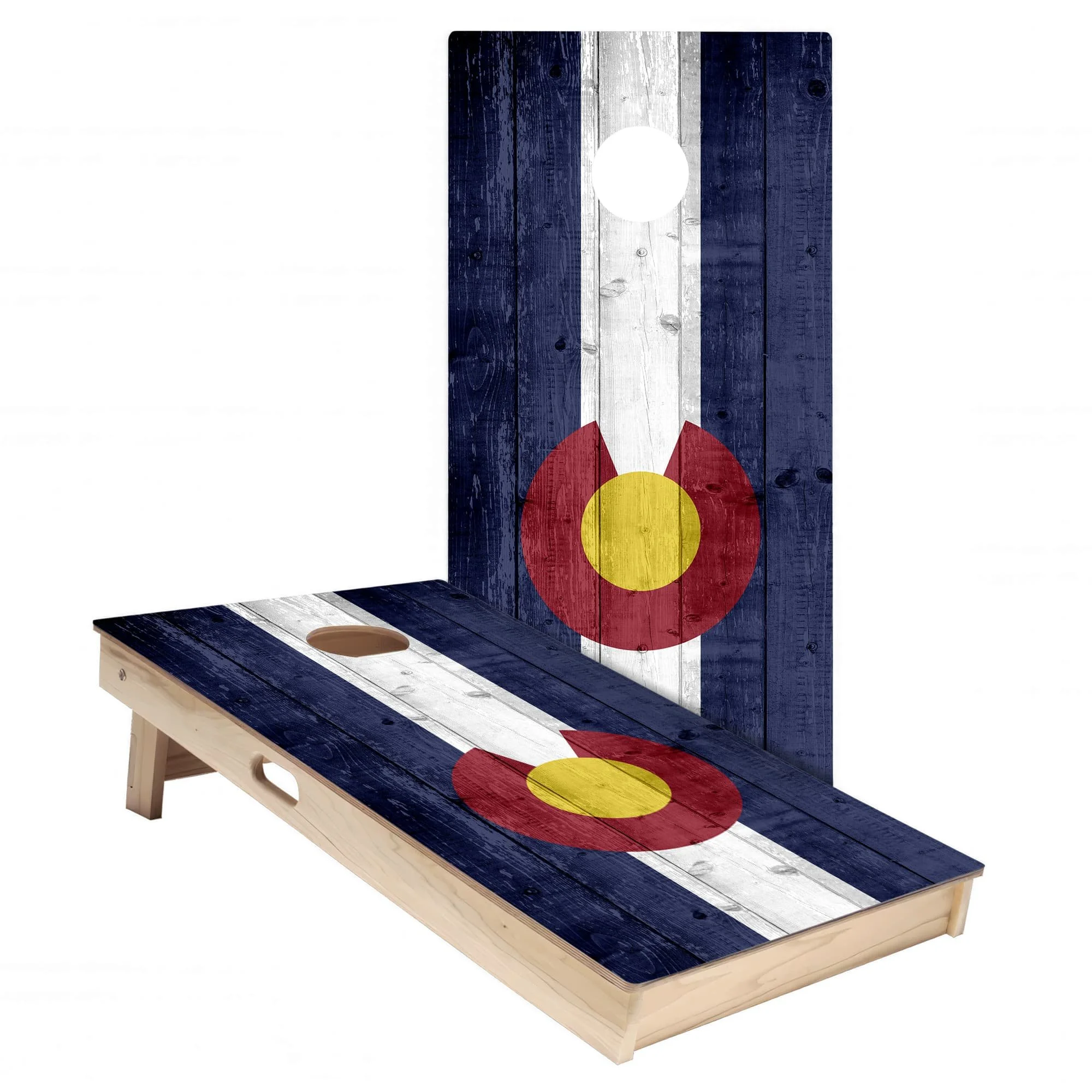 Colorado State Flag Cornhole Board Wrap Set