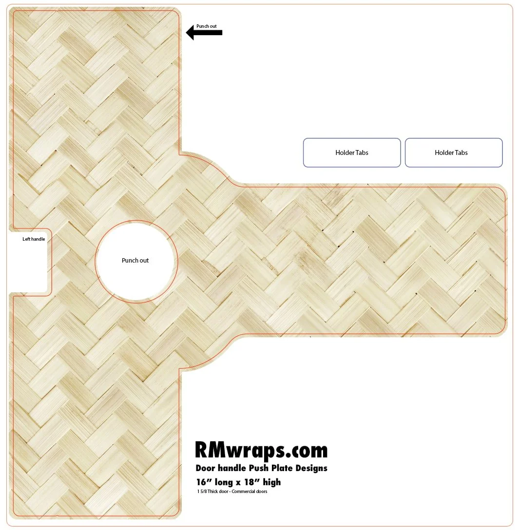Old bamboo weaving pattern - Decorative Push Plate Wraps